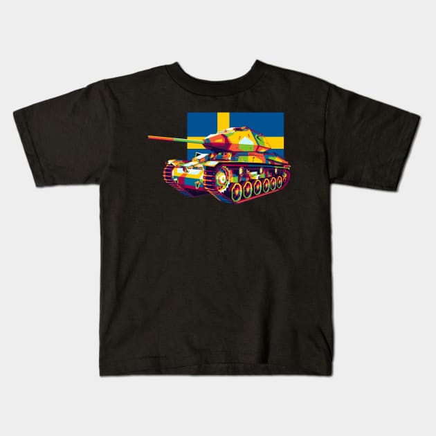 STRV 74 Medium Tank Kids T-Shirt by wpaprint